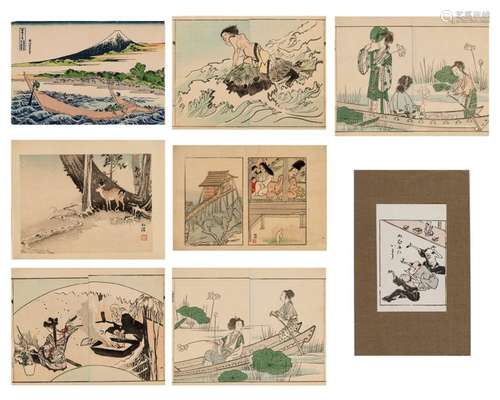 EIGHT JAPANESE COLOR WOODBLOCK PRINTS, 19TH 20TH CENTUR…