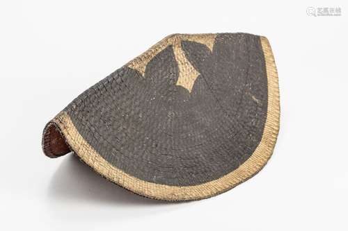 A LACQURED THREADED BAMBOO JINGASA (WAR HAT)