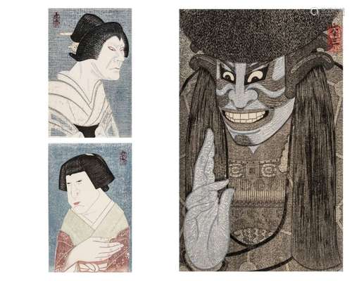 TSURUYA KOKEI (B. 1946): THREE ORIGINAL COLOR WOODBLOCK…