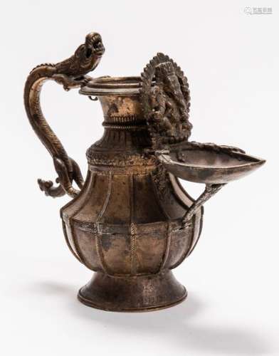 LIBATION VESSEL WITH DRAGON AND GANESHA