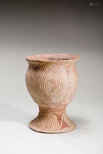 BAN CHIANG VESSEL WITH SPIRAL PAINTING - C. 300 BC - 300 AD