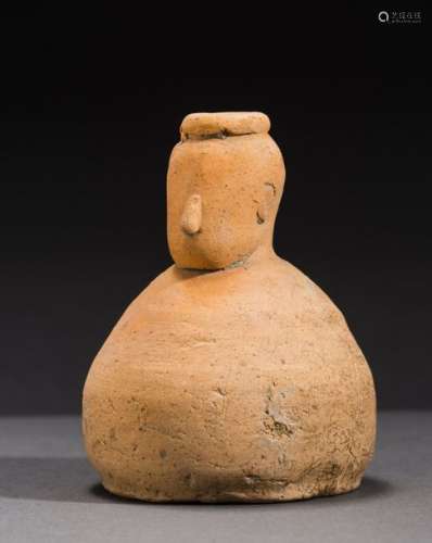 AMUSING SOUTH EAST ASIAN CLAY JUG WITH FIGURAL HEAD