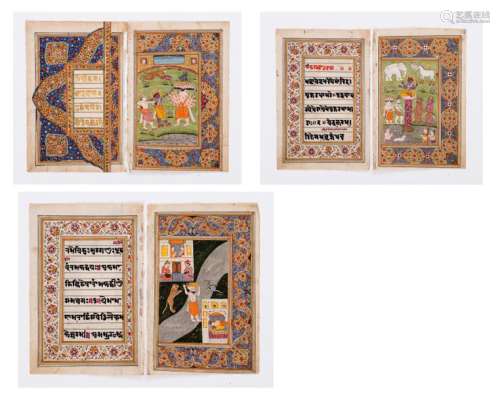 SIX INDIAN MINIATURE PAINTINGS - 19TH CENTURY