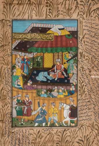 AN INDO-PERSIAN MINIATURE PAINTING - 19th CENTURY