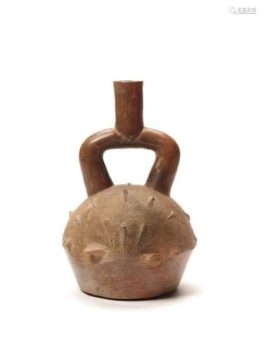 SHELL SHAPED STIRRUP VESSEL - CHAVIN CULTURE, PERU, C. 500 BC