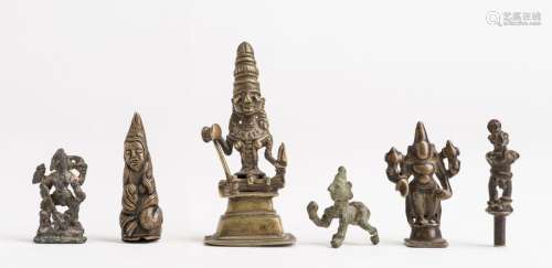 A GROUP OF SIX INDIAN AND NEPALESE DEITIES AND SAINTS