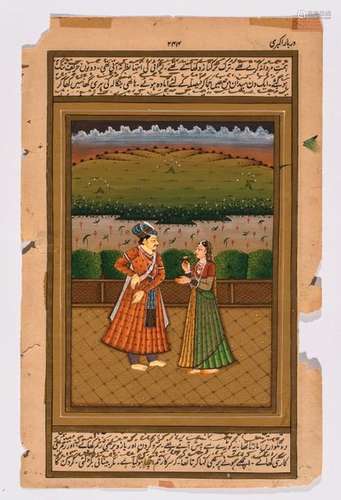 AN INDO-PERSIAN MINIATURE PAINTING - 19th CENTURY