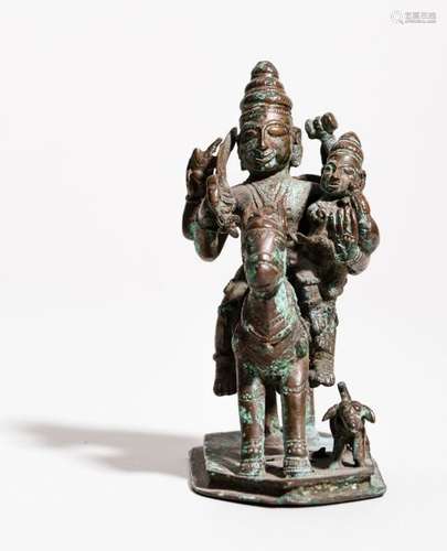 FOUR-ARMED DEITY WITH SPOUSE