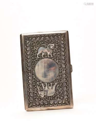 A THAI EMBOSSED AND ENGRAVED SILVER CIGARETTE BOX, C. 1920