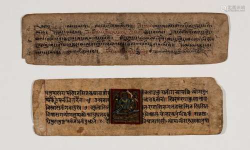 TWO MANUSCRIPTS FROM PRAYER BOOKS, NEPAL 19TH CENTURY