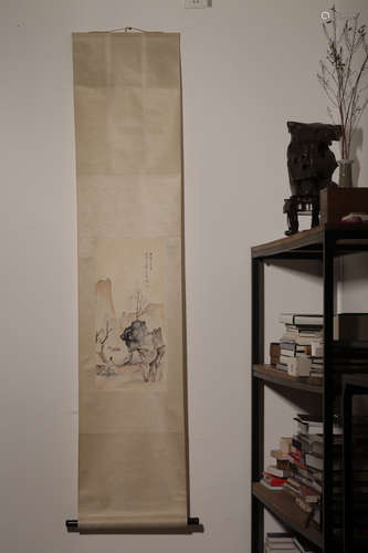 A ZHANGDAQIAN LANDSCAPE PAINTING HANGING SCROLL