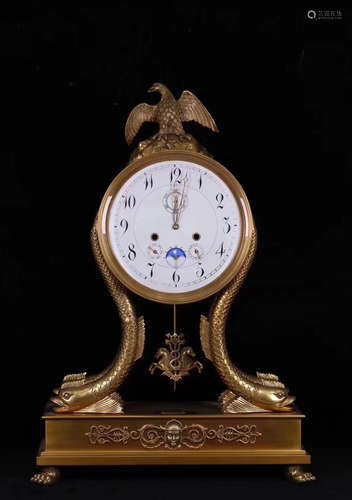 A COPPER MERCHANIC CLOCK