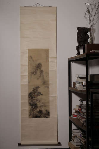 A DAIXI SEAL LANDSCAPE PAINTING HANGING SCROLL