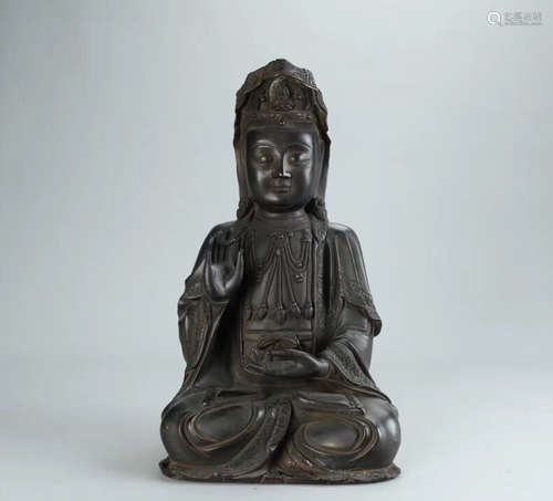 A COPPER GUANYIN BUDDHA