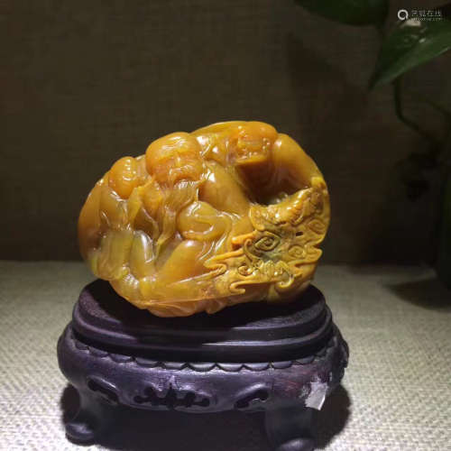 A SOAPSTONE TIANHUANG ORNAMENT