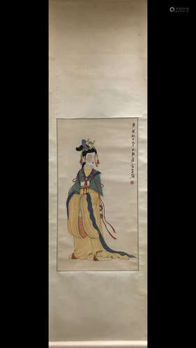 AN IMPERIAL CONSORT FIGURE PAPER SCROLL FROM ZHANGDAQIAN