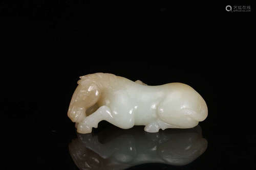 A HETIAN JADE DOUBLE-HORSE ORNAMENT