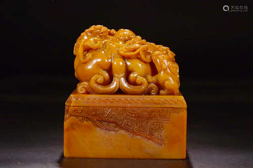 A TIANHUANG STONE CARVED YONGZHENG DYNASTY SEAL