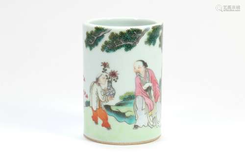 Chinese Famille-Rose Porcelain Brush Pot