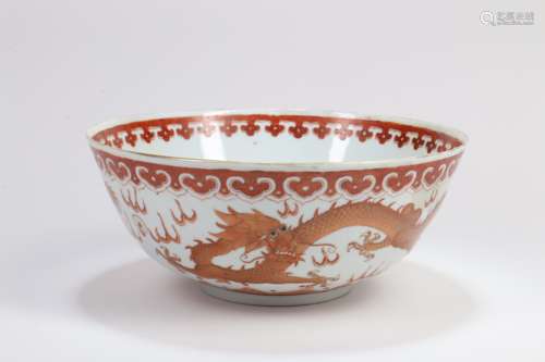 Chinese Porcelain Bowl with Dragons Decoration