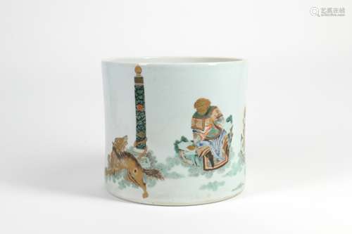 Chinese Famille-Rose Porcelain Brush Pot