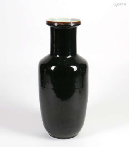 Chinese Black Glazed Porcelain Vase