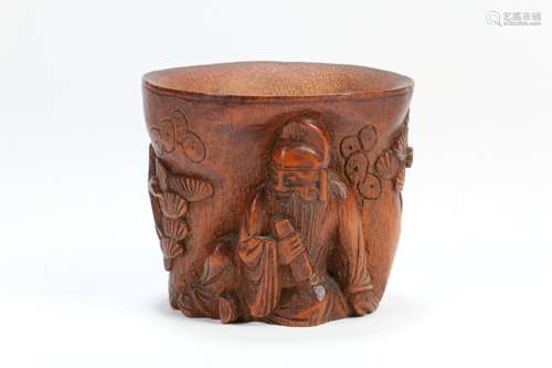 A Chinese Carved Bamboo Cup