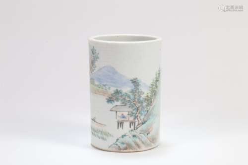 Chinese Famille-Rose Porcelain Brush Pot