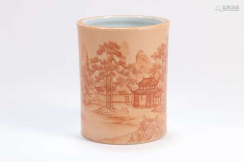 Chinese Famille-Rose Porcelain Brush Pot