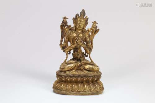 A Chinese Gilt Bronze Buddha