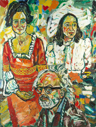 Self Portrait with Jean Bratby in Two Outfits John Bratby R.A.(British, 1928-1992)