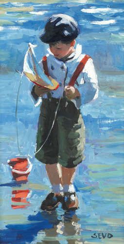 Boy with Toy Boat Sherree Valentine-Daines(British, born 1956)