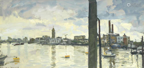 The Thames at Battersea Ken Howard R.A.(British, born 1932)