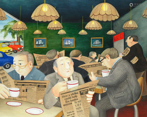 Travelling Salesmen Beryl Cook(British, 1926-2008)