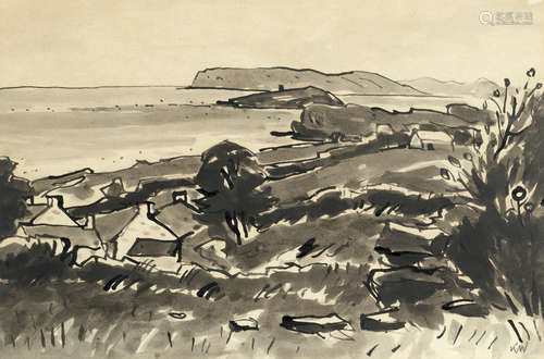 View of Puffin Island and The Great Orme Sir Kyffin Williams R.A.(British, 1918-2006)