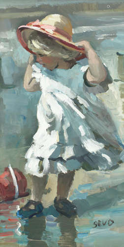 Young Girl in a Straw Hat Sherree Valentine-Daines(British, born 1956)