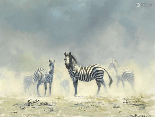 Zebras David Shepherd C.B.E.(British, 1931-2017)