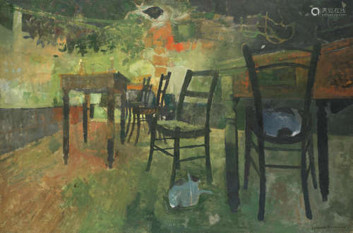 Tavern Tables and Chairs Leonard Rosoman O.B.E., R.A.(British, 1913-2012)