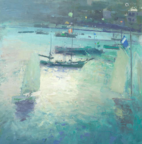 Fowey Harbour Frederick Cuming R.A., N.E.A.C.(British, born 1930)