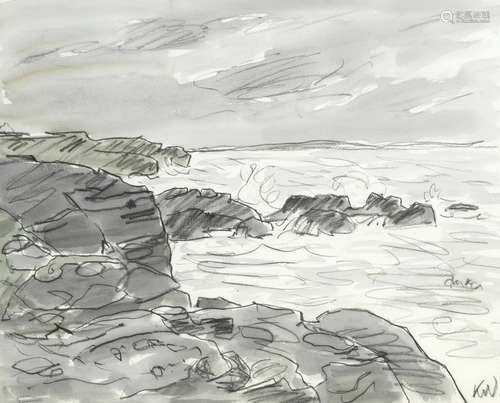 Rocky Shore, Treaddur Bay, Anglesey Sir Kyffin Williams R.A.(British, 1918-2006)