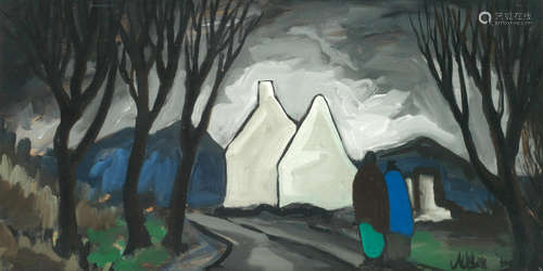 Landscape with Figures and Houses Markey Robinson(Irish, 1918-1999)