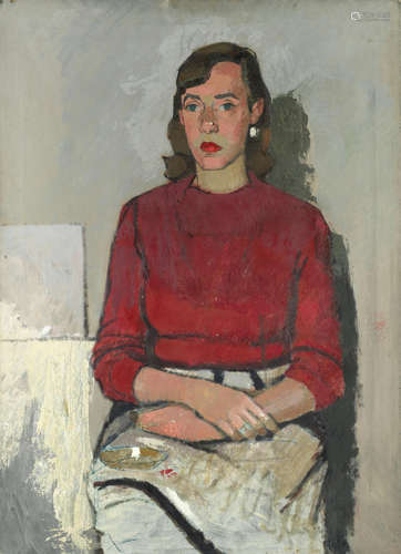 Heather in Red Top Christopher Chamberlain(British, 1918-1984)