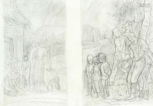 Studies of Figures in Rural Settings Augustus Edwin John O.M., R.A.(British, 1878-1961)