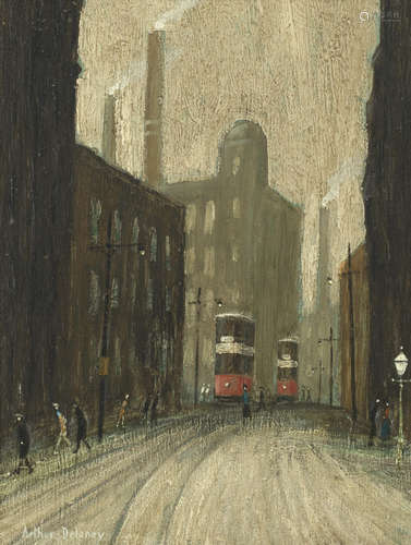 Trams and Mills Arthur Delaney(British, 1927-1987)