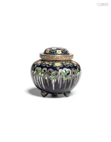 A fine cloisonné-enamel jar and coverMeiji era (1868-1912), late 19th century Namikawa Yasuyuki (1845-1927)