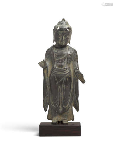 Unified Silla period (668-935), 9th century A bronze figure of standing Buddha