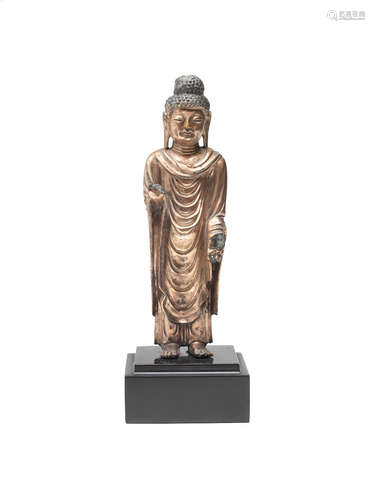 Unified Silla period (668-935), 8th century A Gilt-bronze Standing Buddha