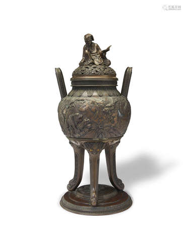 Edo perod (1615-1868), 19th century A large bronze Incense Burner