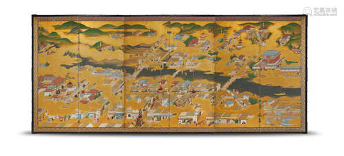 Rakuchu rakugai-zu (Scenes In and Around the Capital)Edo period (1615-1868), 19th century Anonymous