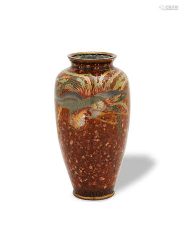 Meiji era (1868-1912), late 19th century Two CLOISONNÉ-ENAMEL vases